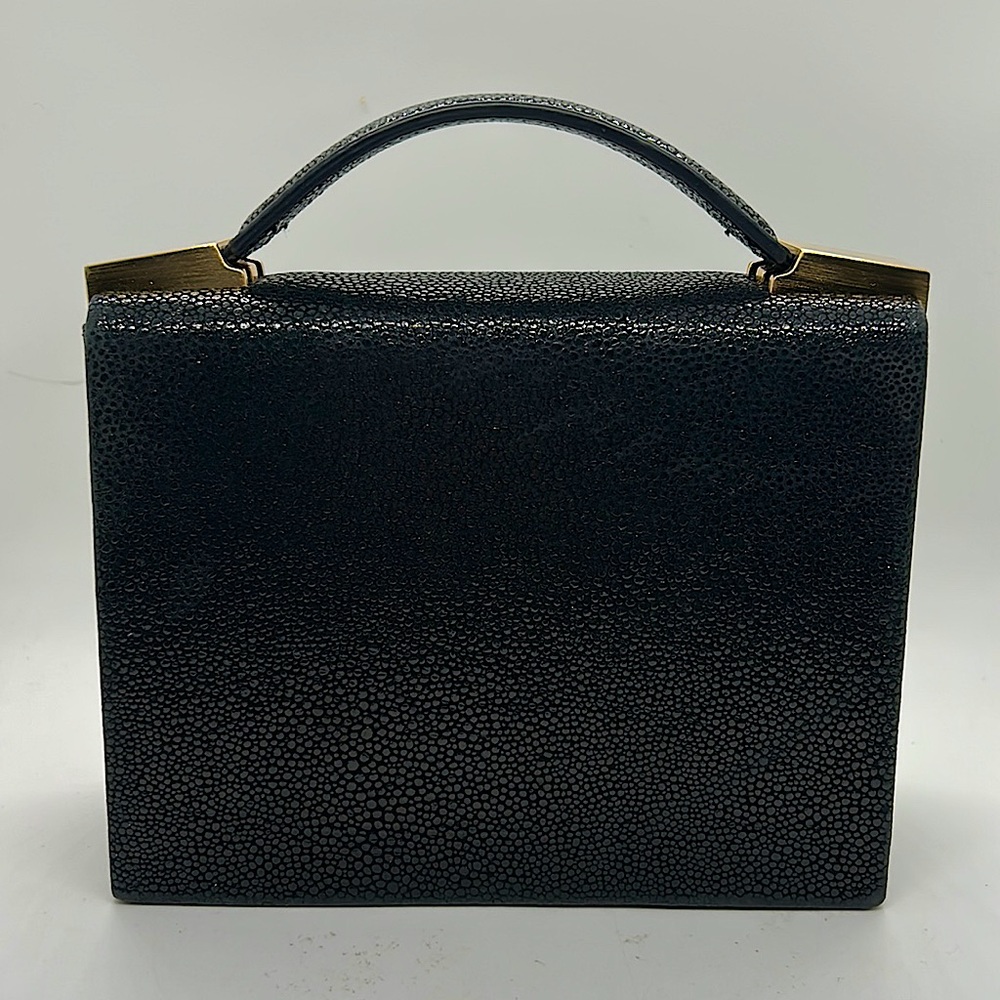 Brian Atwood Gorgeous Vintage Black Leather Evening Clutch Purse Bag ❤️❤️ - Picture 2 of 11